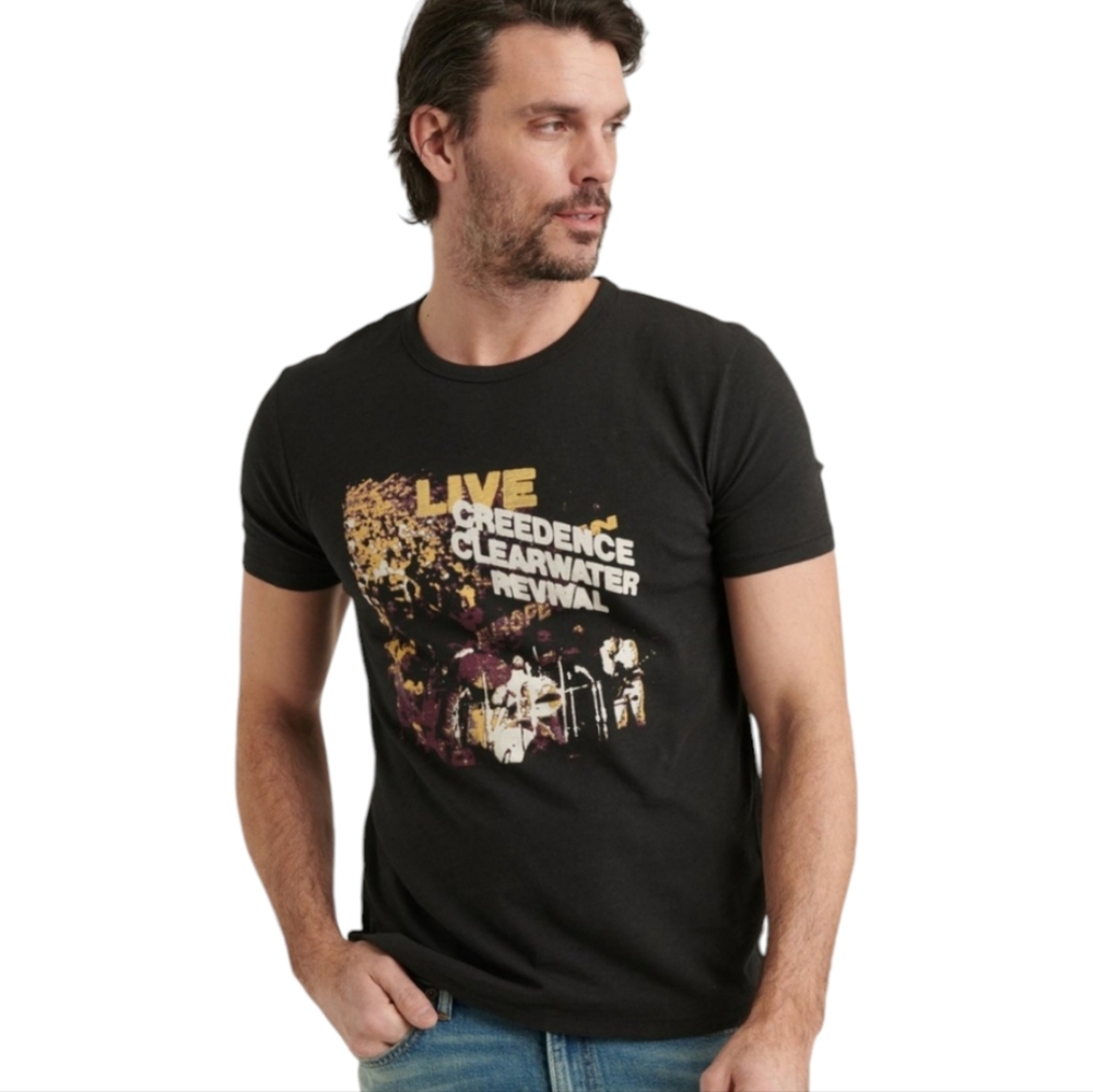 Lucky Brand Men's Creedence Clearwater Revival Retro Black T-Shirt Size Medium
